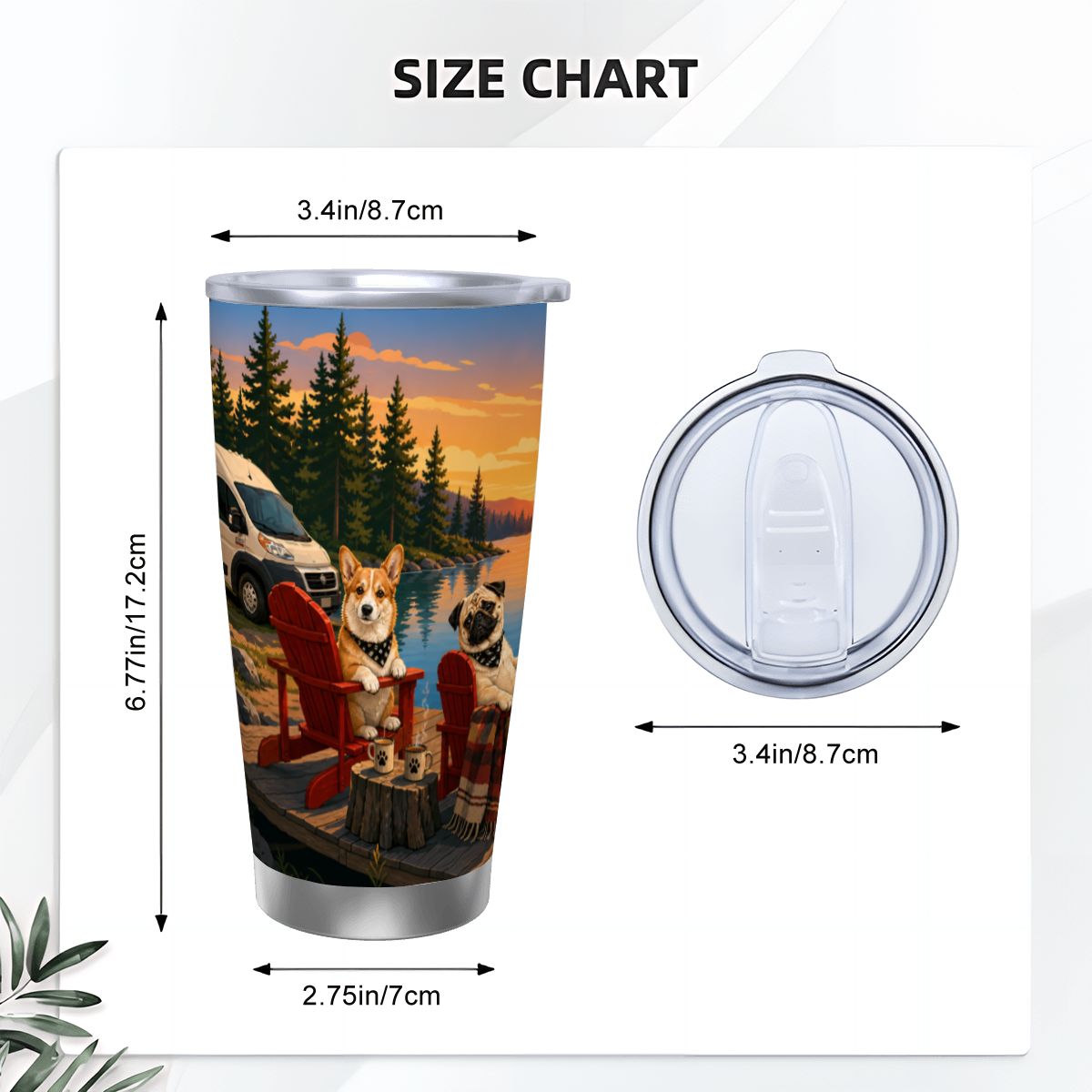 Charlie & Goose Co. Campfire Tumbler with Single Silver Edge (20oz)