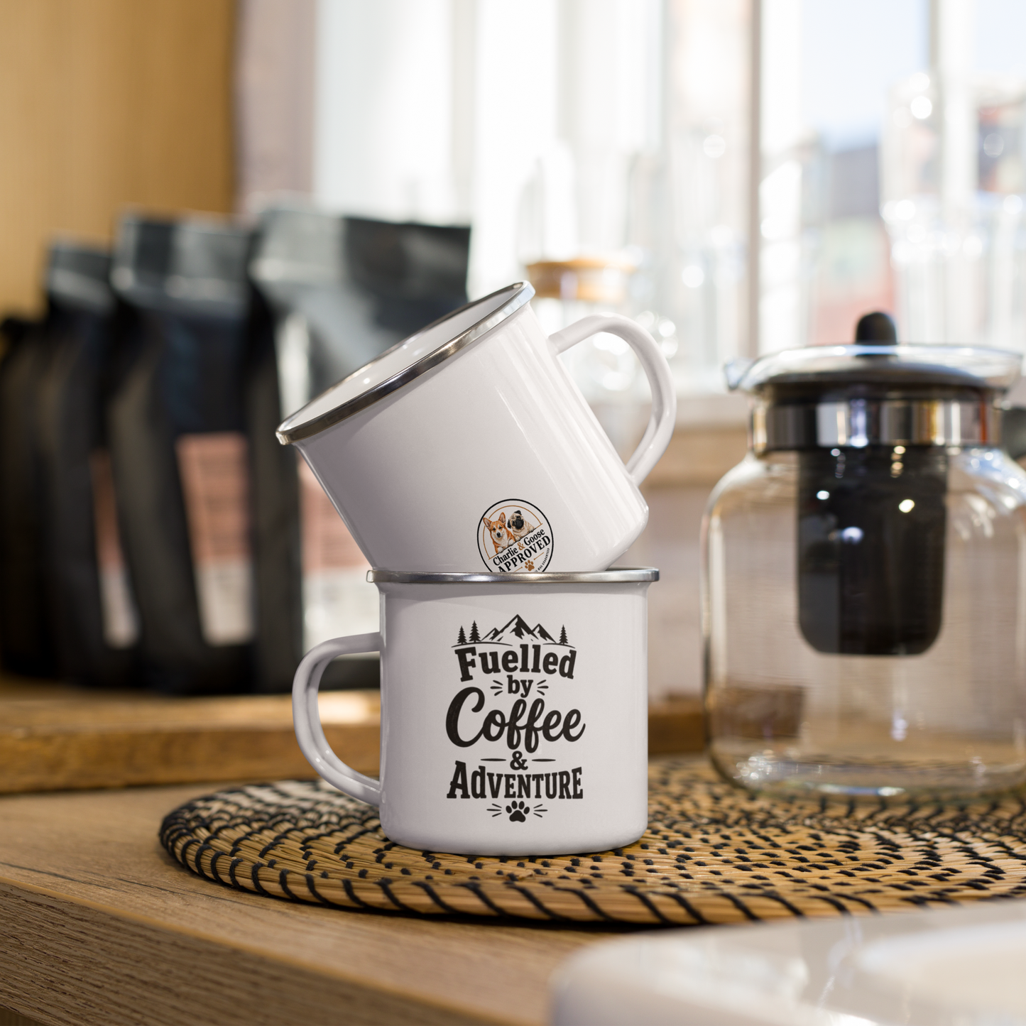 Fueled by Coffee & Adventure Enamel Mug