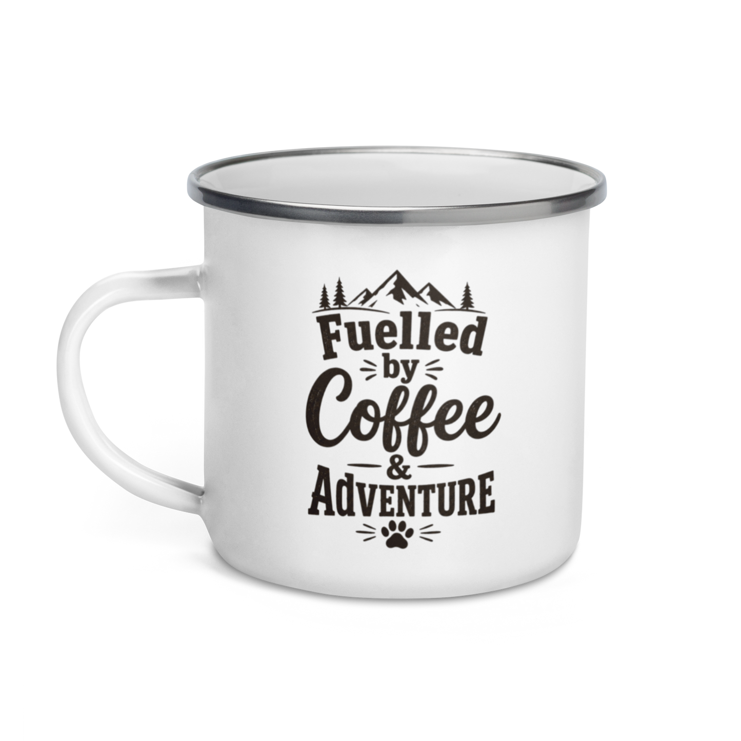 Fueled by Coffee & Adventure Enamel Mug