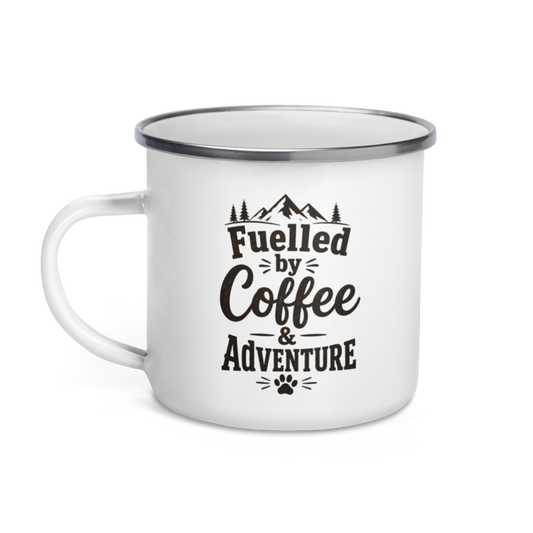 Fueled by Coffee & Adventure Enamel Mug