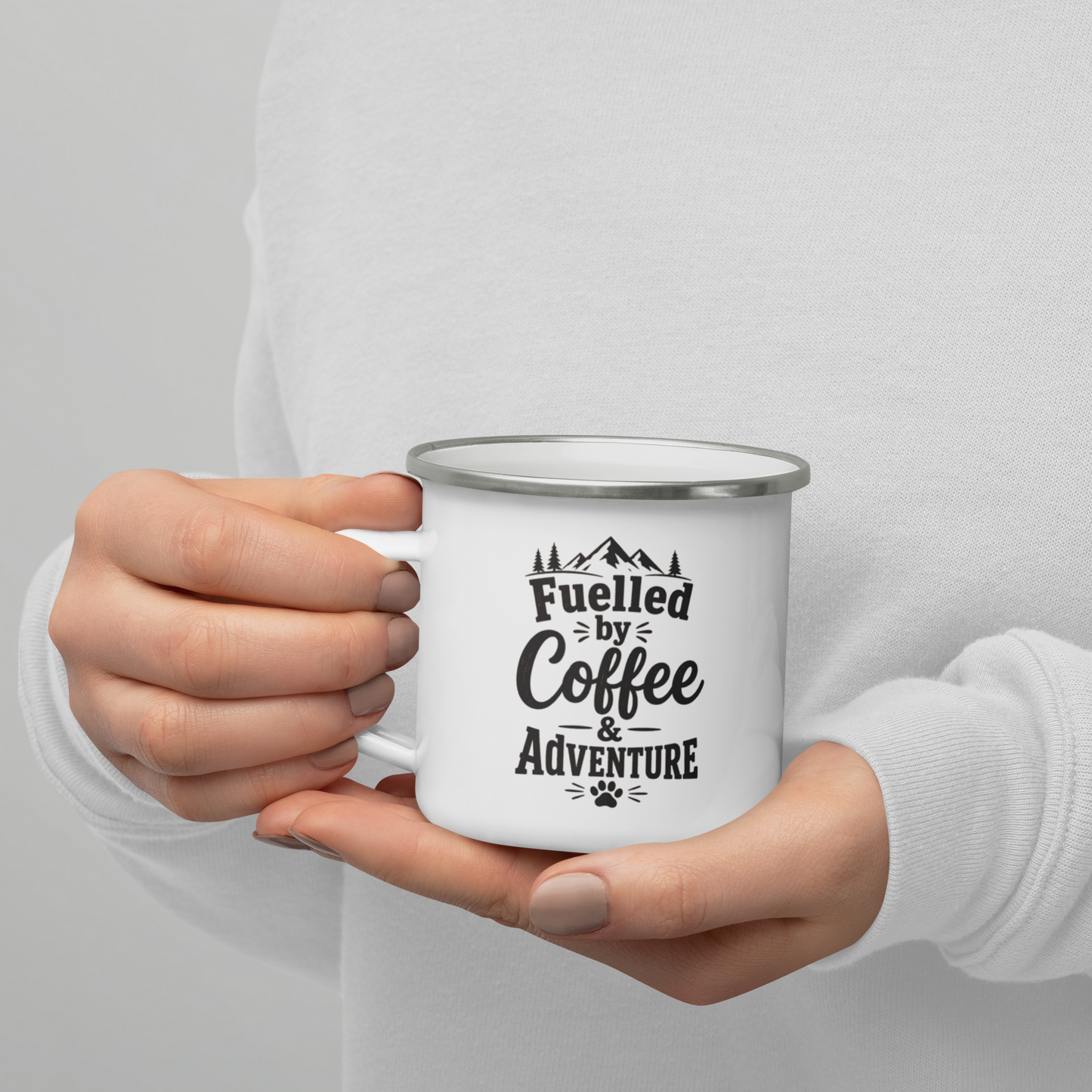 Fueled by Coffee & Adventure Enamel Mug
